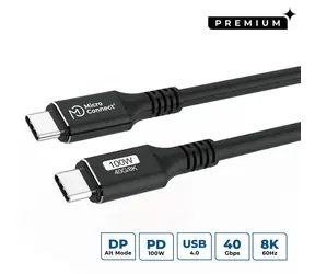 MicroConnect USB-C na USB-C 0,25 m černá / Kabel