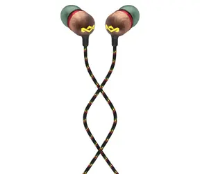 House of Marley Smile Jamaica Rasta / Sluchátka do uší s mikrofonem / USB-C / 9,2mm měnič