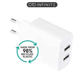 eSTUFF INFINITE bílá / USB nabíječka / 2x USB-A / 2x USB-C / 24 W
