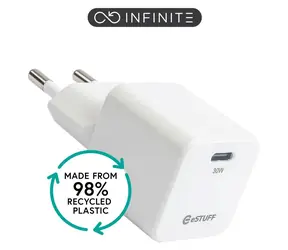 eSTUFF INFINITE (GRS) bílá / USB nabíječka / USB-C / 30 W / rychlé nabíjení