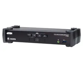 Aten 4-Port USB 3.0 4K HDMI KVMP černá / KVM switch / 4K 4096×2160 / USB 3.0 / HD audio