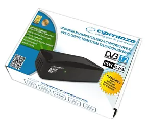 Esperanza EV108R černá / Digitální tuner DVB-T2 / H.265 / HEVC