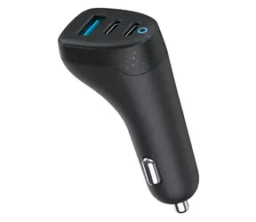 eSTUFF INFINITE Tripple černá / USB Autonabíječka / 1x USB / 2x USB-C / Rychlé nabíjení