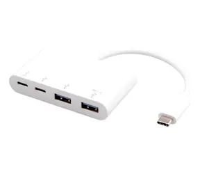 eSTUFF USB-C Hub bílá / 2 x USB 3.2 Type-A / 2 x USB-C / 4 porty