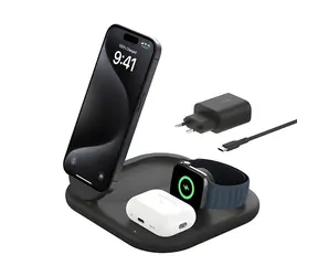 Belkin 36W Qi2.0 černá / Bezdrátová nabíječka 3v1 / 15W / pro iPhone & Apple Watch & AirPods