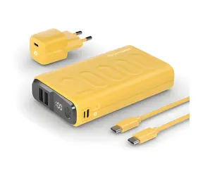 RealPower PB-20000 žlutá / Powerbanka 20000 mAh / USB & USB-C / 22,5 W