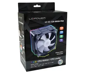 LC Power LC-CC-120-ARGB-PRO / CPU chladič / 120mm ARGB / 180W TDP / LGA 1700-775 / AM2-AM4