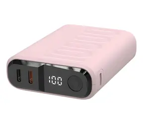 RealPower PB-10000C PD+ růžová / Powerbanka 10 000 mAh / 3x USB-C / Power Delivery