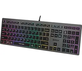 A4tech Fstyler FX60H šedá / Drátová klávesnice / membránová / neonové podsvícení / 2× USB / 150 cm