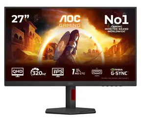 27" AOC Gaming Q27G4SRU černá / Fast IPS / 2560x1440 / 16:9 / 320Hz / 450 cd/m2 / 2x HDMI + DP / VESA