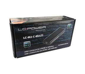LC-Power LC-M2-C-MULTI černá / Externí box pro M.2 SSD / NVMe + SATA / USB-C / 10 Gbps