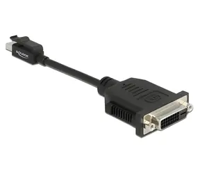 Delock černá / Adaptér / Mini DisplayPort (M) - DVI (F) / s aretací / pasivní / 1920 x 1200 60 Hz
