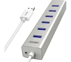Unitek USB Hub 7-Port / Rozbočovač / 7× USB-A 3.0 / 5 Gbps / BC 1.2 / s napájecím adaptérem