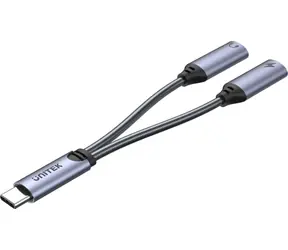 Unitek M206A / Rozbočovač USB-C / 2× USB-C / audio + nabíjení / 18W