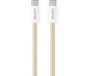 Unitek C14141ACL01-1M béžová / Kabel / USB-C(M) - USB-C(M) / PD 100W / magnetické navíjení / opletený / 1 m