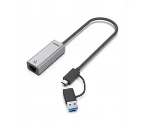 Unitek / Síťový adaptér / USB-C + USB-A na RJ45 / 2,5 Gbps