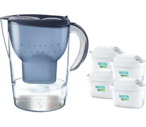 Brita Marella XL modrá + 4 filtry / Filtrační konvice na vodu / 3,5 l / filtr: MAXTRA PRO Pure Performance