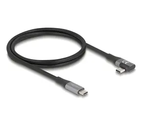 DeLock USB4 Thunderbolt 4 černá / Kabel / USB-C rovný - USB-C lomený / 40 Gbps / PD 240 W / 1 m