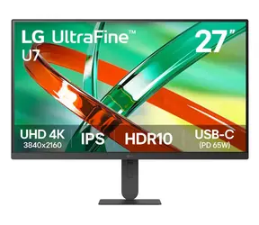 27" LG UltraFine 27U730B-B černá / Monitor / IPS / 4K UHD / 60 Hz / 5 ms / USB-C PD 65 W / HDMI / DP