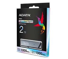 ADATA UE800 2TB stříbrná / Flash disk / USB-C 3.2 Gen 2 / 1000/1000 MB/s