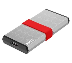 EMTEC X205 Mini SSD 512GB stříbrná / Přenosný SSD / USB-C 3.2 Gen2 / čtení: 1 100 MB/s / 3 roky