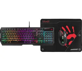 A4tech Bloody B1700 černá / herní set klávesnice s myší / RGB / Anti-ghosting / 6000 DPI / USB