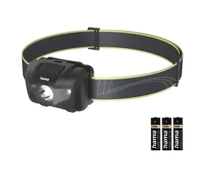 Hama HL200 černá / LED čelovka / 4 režimy / IP44 / 3x AAA