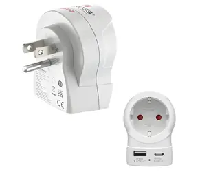 Hama cestovní adaptér do USA (typ B) bílá / Cestovní adaptér / USB-C PD 20 W / USB-A 18 W / 3pól.