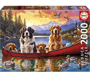 EDUCA Puzzle Psí rodinka na lodi / 2000 dílků