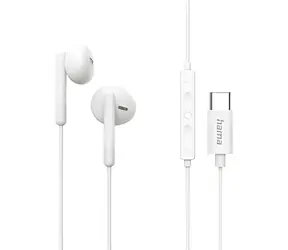 Hama Classy bílá / Sluchátka do uší - špunty / mikrofon / USB-C / 1,2 m