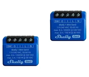 Shelly 1 Mini Gen3 2ks / Chytré Wi-Fi relé (1 kanál) / Wi-Fi / Bluetooth / 8A