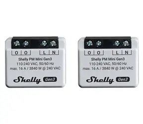 Shelly PM Mini Gen3 / Modul měření spotřeby 2 ks / Wi-Fi / Bluetooth / 16A