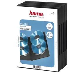 Hama DVD Quad Box černá / Obal na DVD / 4 disky / 5 ks