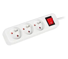 Lanberg Prodlužovací přívod bílá / 3 zásuvky / 1,5 m / 230 V / s vypínačem