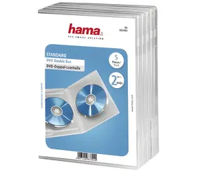 Hama DVD Standard Double průhledná / Obal na DVD / 2 disky / balení 5 ks