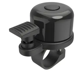 Hama AirBell černá / Zvonek na kolo se skrytým držákem pro AirTag / 85 dB / průměr 2,2 cm