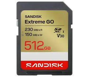 SanDisk Extreme Go SDXC 512GB / Paměťová karta / čtení 230 MB/s / zápis 150 MB/s