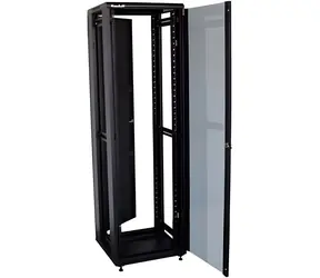XtendLan 42U/800x1000 černá / Stojanový rozvaděč / 19" / skleněné dveře / plná záda