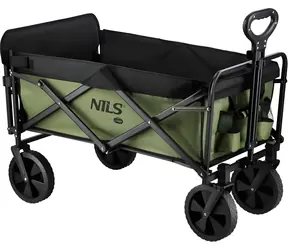 NILS Camp NC2602 zelený / Kempingový vozík / 150 l / nosnost 100 kg / skládací