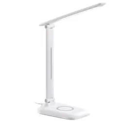 IMMAX LUMI bílá / LED stolní lampička / Qi nabíjení / 7W / 300lm / DC 12V / 2A / stmívatelná