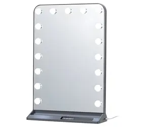 Immax Hollywood Make-up šedá / LED zrcadlo / CCT / LCD display / USB-C / USB-A