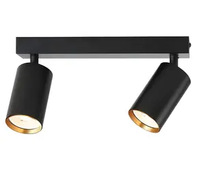 IMMAX NEO PUNTO-2 černá zlatá / Bodové svítidlo / GU10 / 4,8 W / RGB+CCT / Zigbee 3.0 / TUYA
