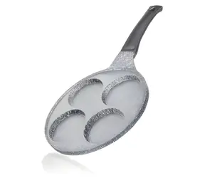 BANQUET Pánev na lívance Granite Grey 26 cm / Nepřilnavý povrch / 4 důlky