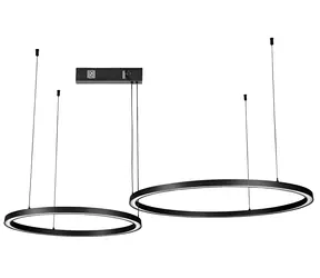 Immax NEO FINO NEW SMART černá / Závěsné svítidlo / 2 kruhy 60+80cm / 93W / Zigbee 3.0 & TUYA