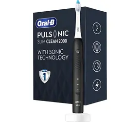 Oral-B Pulsonic Slim Clean 2000 černá / Sonický zubní kartáček / 2 režimy čištění / časovač