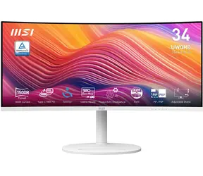 34" MSI Modern MD342CQPWDE bílá / Monitor / VA / 3440x1440 / 21:9 / 120Hz / 300cd/m2 / HDMI+DP