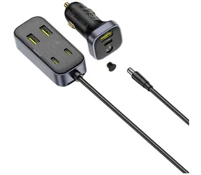 Baseus BackseatPal L1 černá / Nabíječka do auta / 3x USB-A + 3x USB-C / 110W / kabel 1,5 m