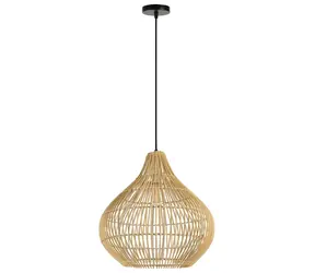 IMMAX BOHO PELO / Závěsné svítidlo / D40 cm / E27 / přírodní ratan