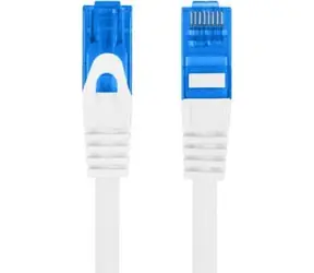 Lanberg CAT6A S/FTP 1m bílá / Patch kabel / LSZH / CCA / RJ45-RJ45 / Fluke