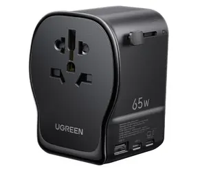 Ugreen S550 černá / Cestovní nabíjecí adaptér / 65W / 2x USB-C / 1x USB-A 3.2 / 100-240 V
